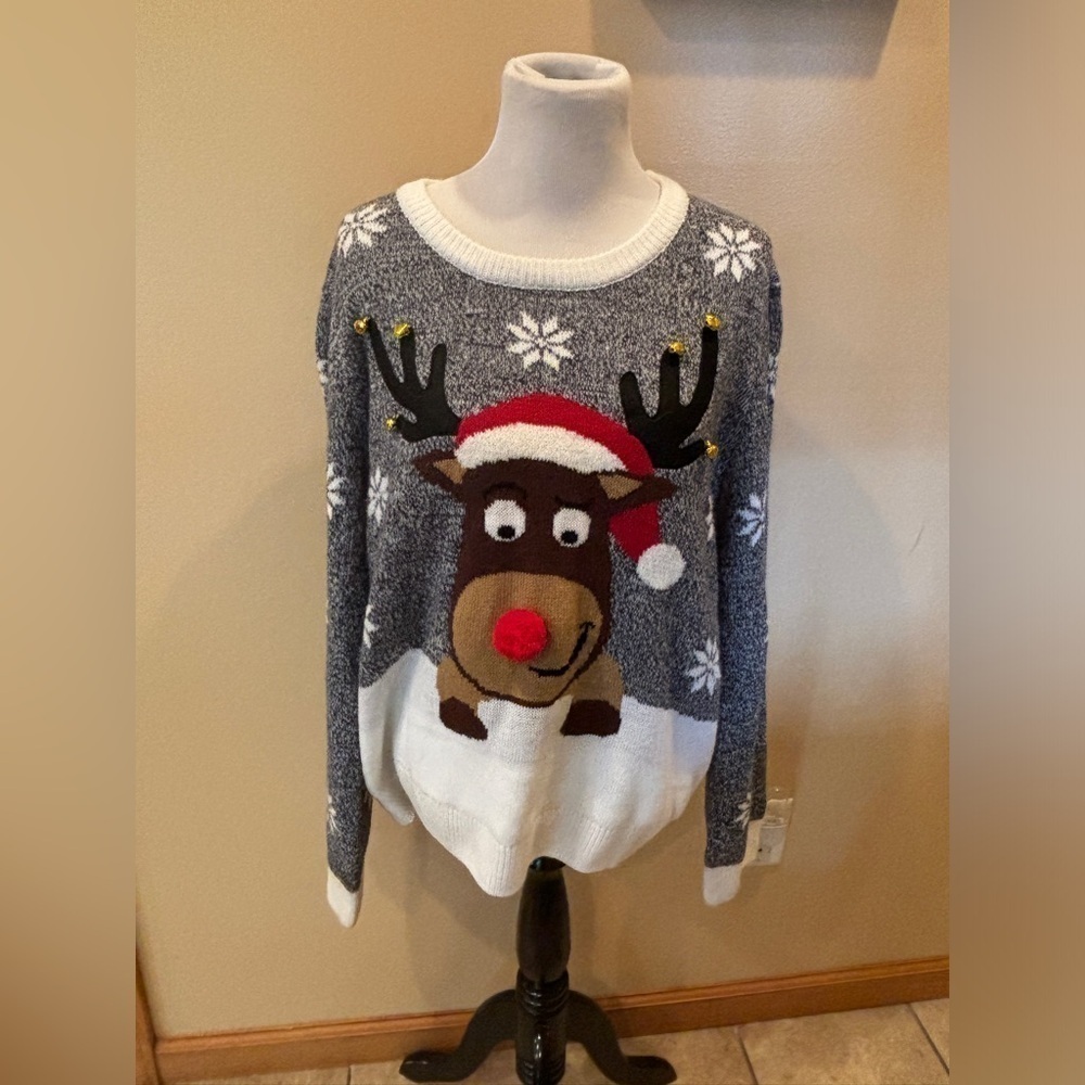 Laura Scott Women’s Reindeer Holiday Sweater Size XL